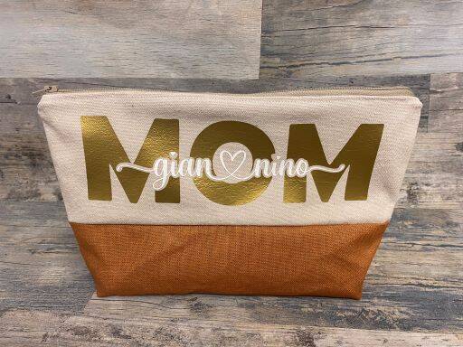 Necessaire, Krimskramstäschli, Kulturbeutel, Wetbag, MOM, Kindernamen, personalisiert, Geschenk, Muttertag, einmalig, Unikat